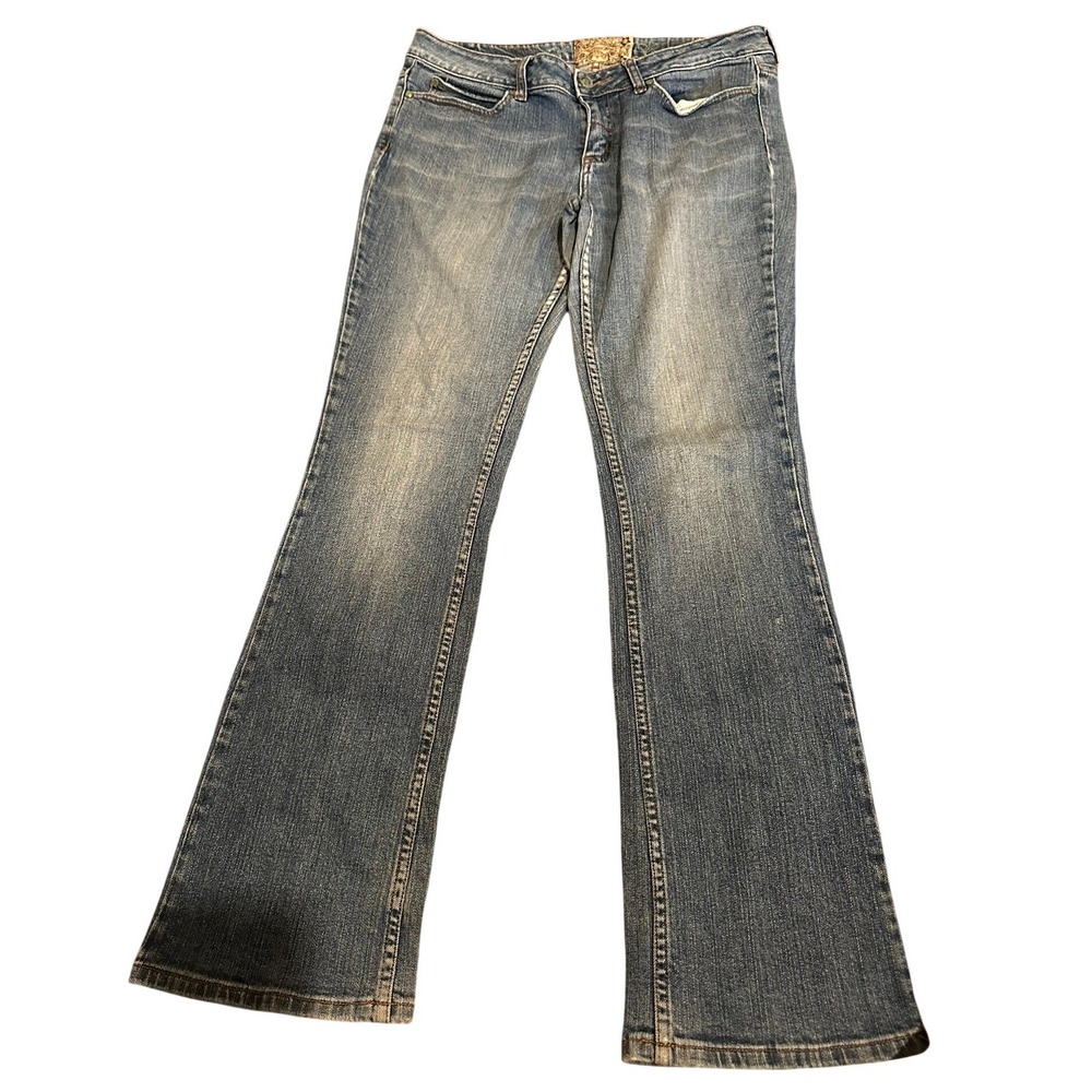 American Rag CIE Y2K‎ Flare Jeans Size 11R Light Wash Distressed Hem